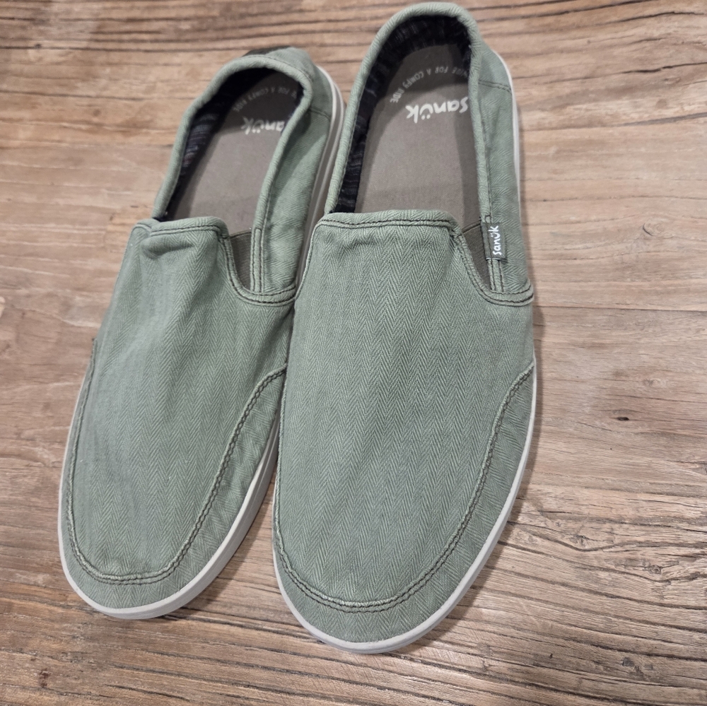 Sanuk Men's Olive Slip-On Loafers